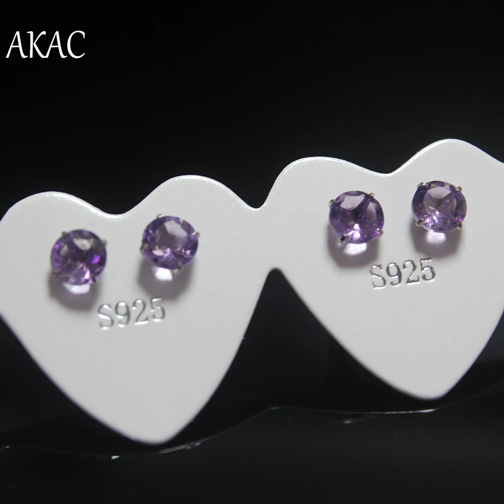 Free shipping AKAC approx5mm+-0.2 natural purple amethyst quartz stud earrings for women earrings send randomly 
Free shipping AKAC approx5mm+-0.2 natural purple amethyst quartz stud earrings for women earrings send randomly