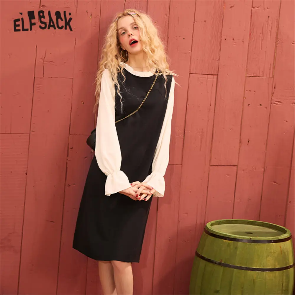 ELFSACK Black Solid Frill Chiffon Vintage Dress Women 2020 Spring Long Patchwork Butterfly Sleeve Ladies Fake Two Piece Dresses
ELFSACK Black Solid Frill Chiffon Vintage Dress Women 2020 Spring Long Patchwork Butterfly Sleeve Ladies Fake Two Piece Dresses