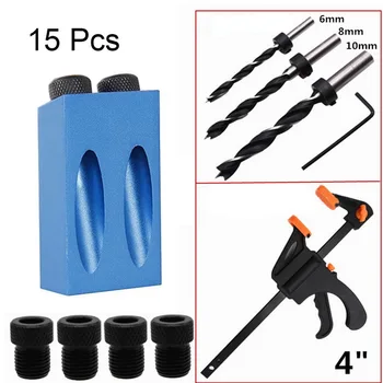 Quick Wood Doweling Jig ABS Plastic Handheld Pocket Hole Jig System 6/8/10mm Drill Bit Hole Puncher For Carpentry Dowel Joints
Quick Wood Doweling Jig ABS Plastic Handheld Pocket Hole Jig System 6/8/10mm Drill Bit Hole Puncher For Carpentry Dowel Joints