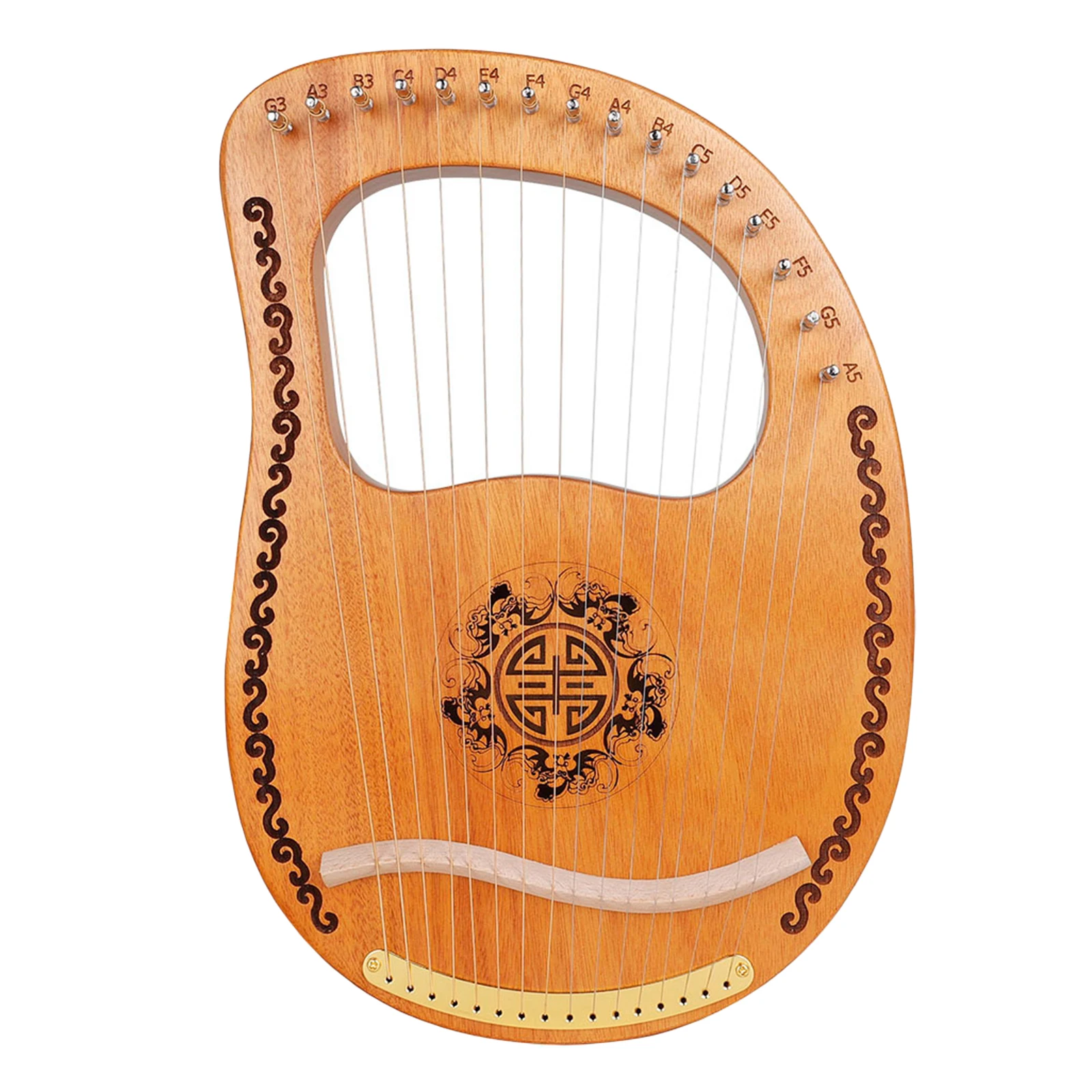 16 Strings Lyra Harp Portable Engraved Exquisite Harp w/Tuning Wrench Great Christmas New Year Present for Family Friends 16 Strings Lyra Harp Portable Engraved Exquisite Harp w/Tuning Wrench Great Christmas New Year Present for Family Friends