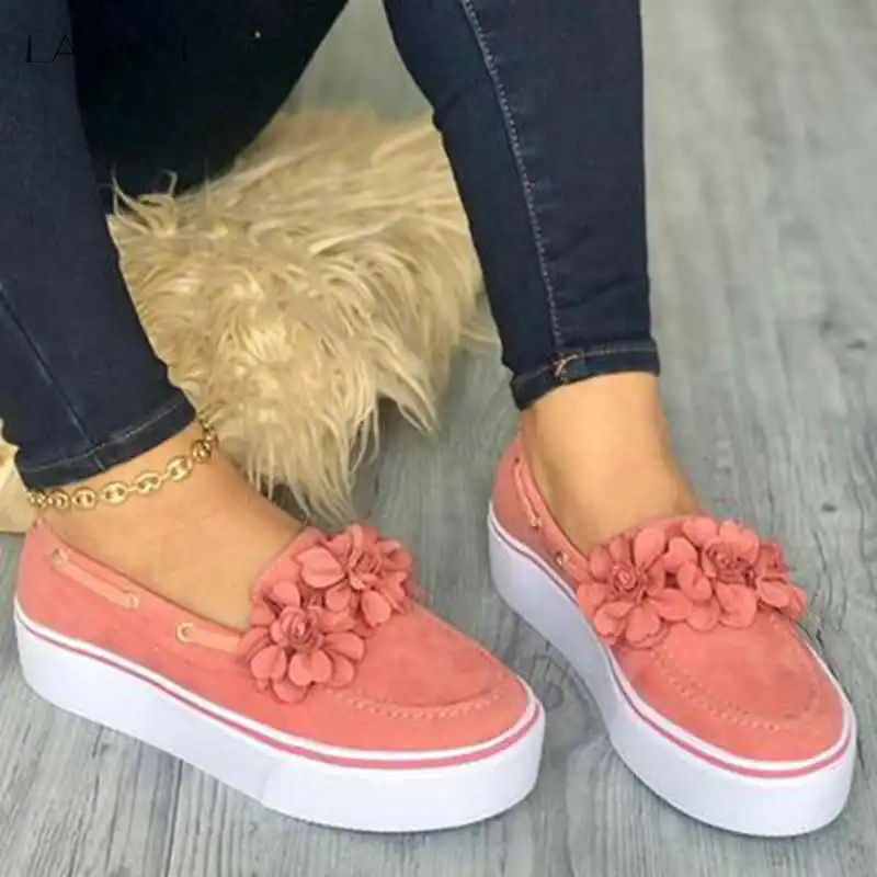 floral platform sneakers