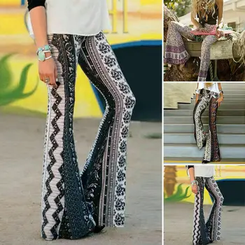 2020 HOT Selling Women Elegant Boho Hippie High Waist Loose Wide Leg Flared Bell Bottom Flroal Long Pants High Quality
2020 HOT Selling Women Elegant Boho Hippie High Waist Loose Wide Leg Flared Bell Bottom Flroal Long Pants High Quality