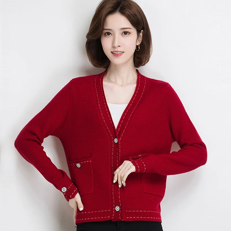 Women Wool Sweater Full Sleeve Cardigans V-neck Sweet Cashmere Sweater Comfortable Soft Female Sweaters QY88271
Women Wool Sweater Full Sleeve Cardigans V-neck Sweet Cashmere Sweater Comfortable Soft Female Sweaters QY88271