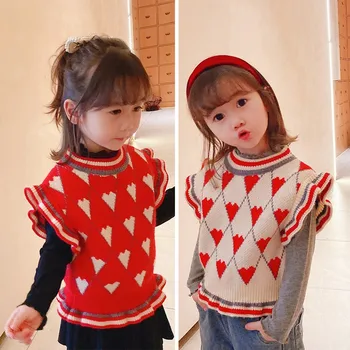 Girls Soft Cotton Vest Sweaters 2020 Fashion Girls Knitted Vests Heart Sleeveless Sweater Children Sweater
Girls Soft Cotton Vest Sweaters 2020 Fashion Girls Knitted Vests Heart Sleeveless Sweater Children Sweater