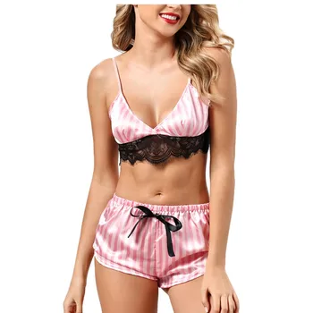 Pyjamas Women Summer New Shorts Sexy Nightwear Two-piece Women Satin Pajamas Set Suit Artificial Silk Home Lace Chest Pad #F
Pyjamas Women Summer New Shorts Sexy Nightwear Two-piece Women Satin Pajamas Set Suit Artificial Silk Home Lace Chest Pad #F