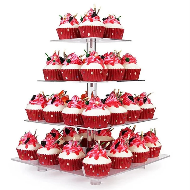 New Cupcake Cake Stand Wedding Candy Display Holder Decoration Transparent 4 Tiers Square Acrylic Cake Rack Accessories 
New Cupcake Cake Stand Wedding Candy Display Holder Decoration Transparent 4 Tiers Square Acrylic Cake Rack Accessories