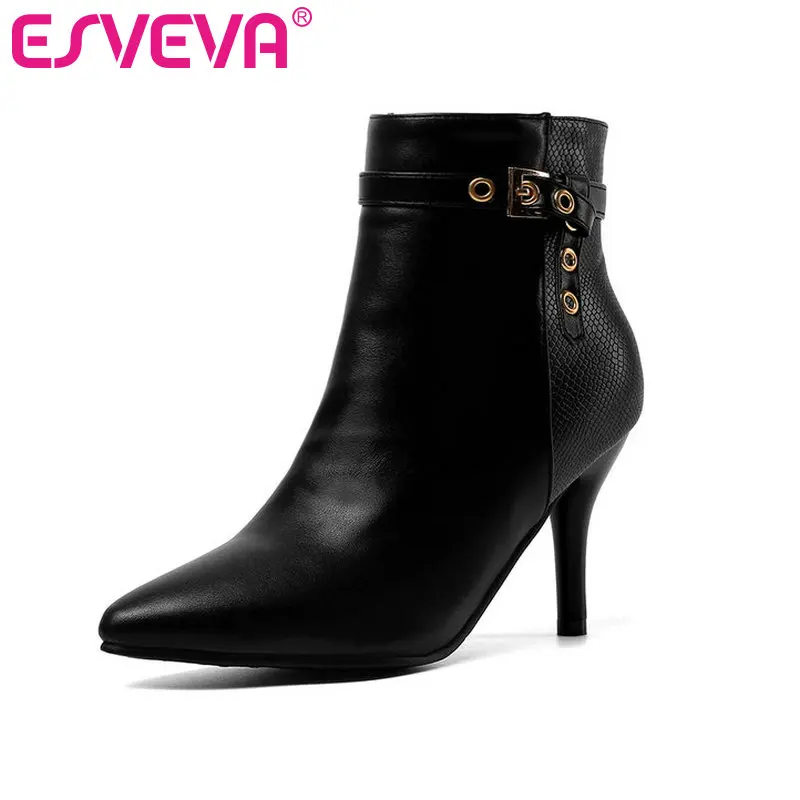 ESVEVA 2020 Women Shoes Winter Ankle Boots Fashion Thin High Heel Flock Pointed Toe Motorcycle Platform Boots Size 34-43
ESVEVA 2020 Women Shoes Winter Ankle Boots Fashion Thin High Heel Flock Pointed Toe Motorcycle Platform Boots Size 34-43