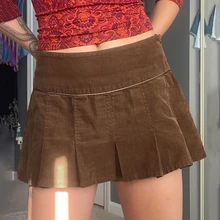 WeiYao Cute Corduroy Brown Short Pleated Skirt Y2K Vintage Sexy Aesthetic Harajuku Korean Tweed Skirts Grunge Fashion Street 
WeiYao Cute Corduroy Brown Short Pleated Skirt Y2K Vintage Sexy Aesthetic Harajuku Korean Tweed Skirts Grunge Fashion Street