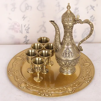 Xinjiang high-grade Russian tin wine sets bronze wine pots, wine cups and crafts
Xinjiang high-grade Russian tin wine sets bronze wine pots, wine cups and crafts