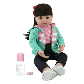 

19in Realistic Reborn Doll Soft Silicone Vinyl Newborn Babies Girl Lifelike Handmade Toy For Children Christmas Birthday Gift