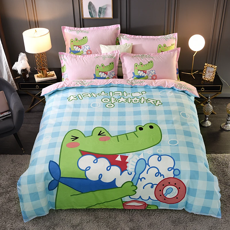 Cute Alligator CartooStyle Cotton and Polyester Fabric Print Duvet/Blanket Cover Set Flat Sheet Pillow Cases 3/4Pcs Bedding set
Cute Alligator CartooStyle Cotton and Polyester Fabric Print Duvet/Blanket Cover Set Flat Sheet Pillow Cases 3/4Pcs Bedding set