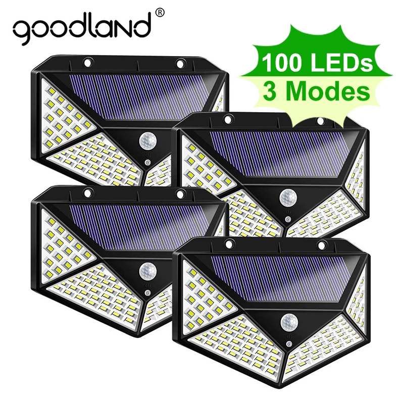 Goodland 100 LED Solar Light Outdoor Solar Lamp Powered Sunlight 3 Modes PIR Motion Sensor for Garden Decoration Wall Street
Goodland 100 LED Solar Light Outdoor Solar Lamp Powered Sunlight 3 Modes PIR Motion Sensor for Garden Decoration Wall Street