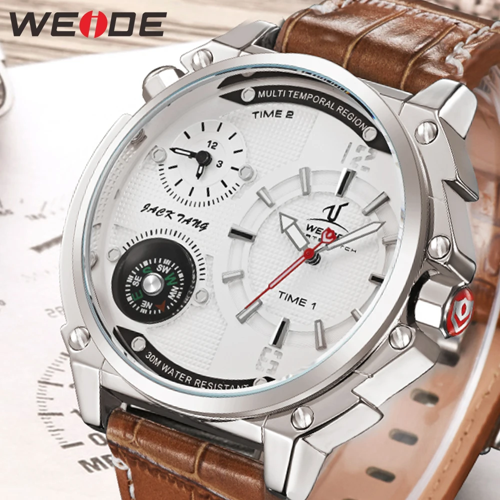 

WEIDE Watch Men Relogio Masculino Quartz Movement Leather Strap Wrist Men's Watches Luxury Brand Watch Analog Clock Men Watch