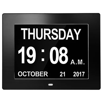 Digital Calendar Alarm Day Clock - with 8 Inch Large Sn Display, Am Pm, 5 Alarm, the Aged Seniors, the Dementia, for Desk, W
Digital Calendar Alarm Day Clock - with 8 Inch Large Sn Display, Am Pm, 5 Alarm, the Aged Seniors, the Dementia, for Desk, W