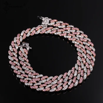 9mm Iced Out Women Choker Necklace Gold /Rose Gold Color Cuban Link With White &Pink Cubic Zirconia Chain Jewelry Collar Mujer
9mm Iced Out Women Choker Necklace Gold /Rose Gold Color Cuban Link With White &Pink Cubic Zirconia Chain Jewelry Collar Mujer