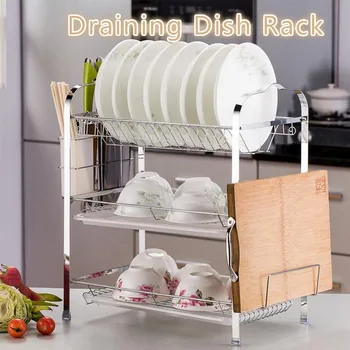 Stainless Steel Three Layers Two Plates Kitchen Dish Rack Saving Space Kitchen Draining Dish Rack Kitchen Storage Holders HWC
Stainless Steel Three Layers Two Plates Kitchen Dish Rack Saving Space Kitchen Draining Dish Rack Kitchen Storage Holders HWC