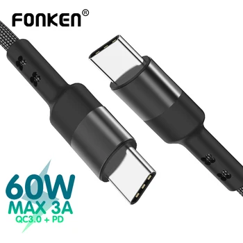 FONKEN USB Type C To Type C Cable 60W PD Charger USB C Cable 1M 2M Dual Type-C Fast Charge For Phone Laptop Power Tipo C Cord
FONKEN USB Type C To Type C Cable 60W PD Charger USB C Cable 1M 2M Dual Type-C Fast Charge For Phone Laptop Power Tipo C Cord