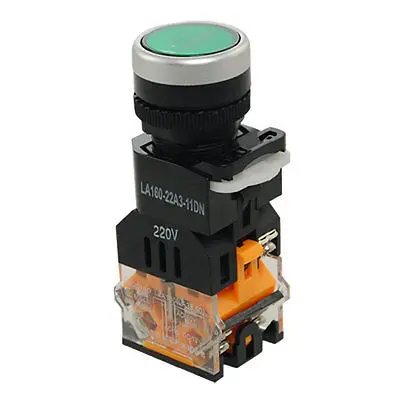 Green Sign Momentary Push Button Switch w 220V Lamp Light 1 NO 1 NC 10A 660V AC
Green Sign Momentary Push Button Switch w 220V Lamp Light 1 NO 1 NC 10A 660V AC