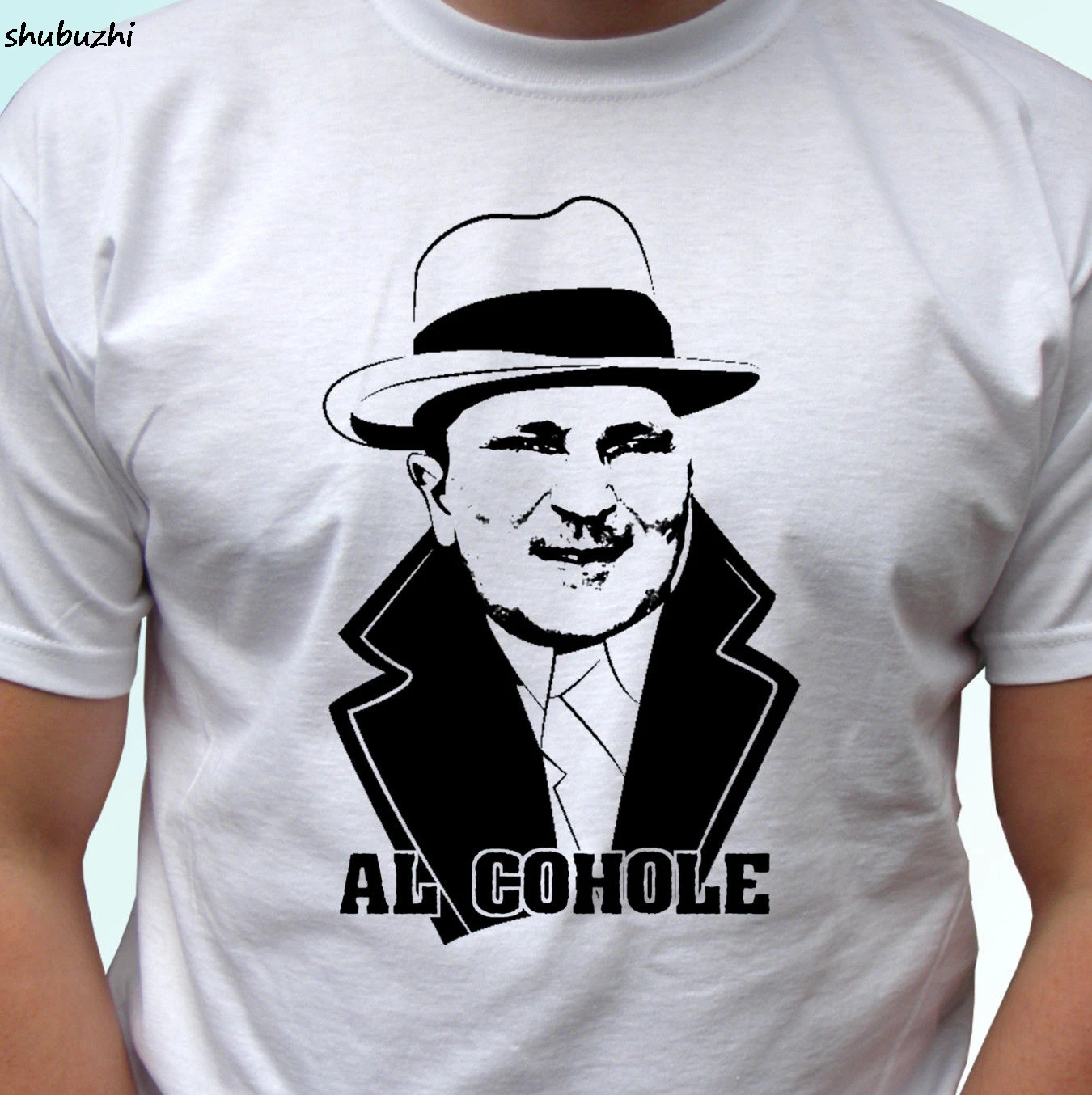 Al Cohole biala smieszna koszulka Polska футболка с надписью на алкогольную тематику smieszne козюльки