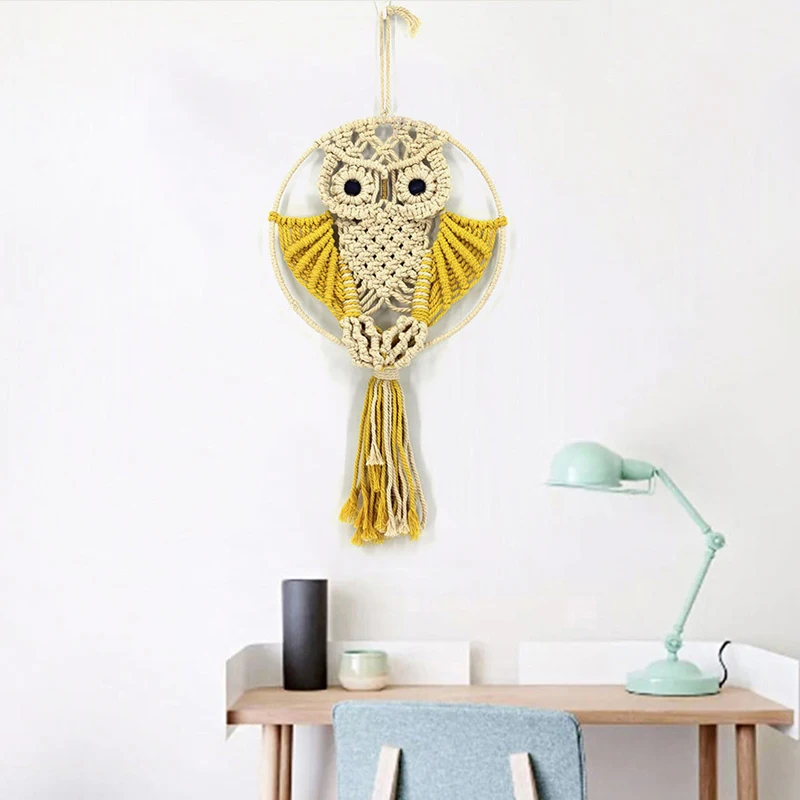 Creatived Owl Tapestry Wall Hanging Art Decor Handmade Woven New Cotton Rope Woven Tapestry MF 
Creatived Owl Tapestry Wall Hanging Art Decor Handmade Woven New Cotton Rope Woven Tapestry MF