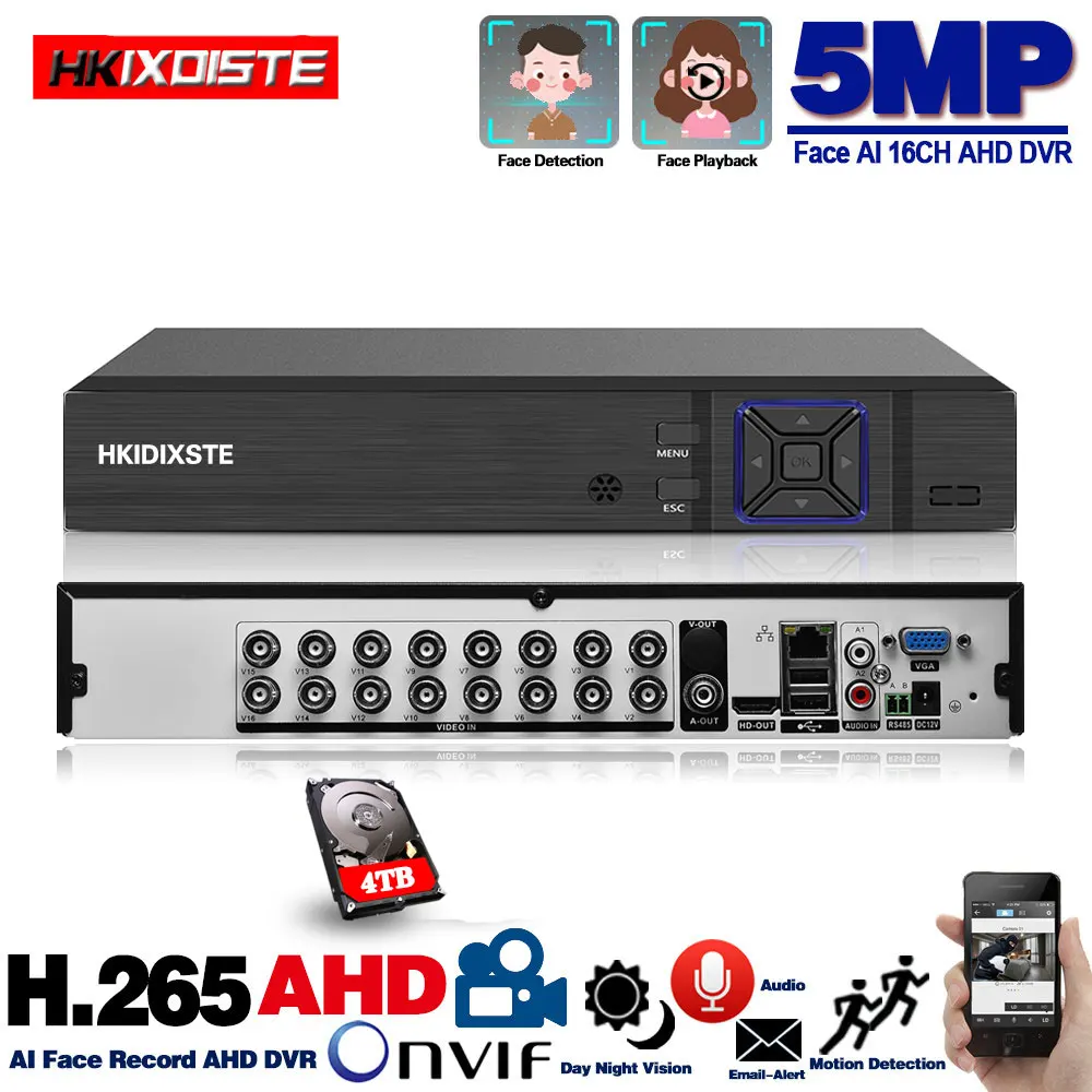 16Channel Hybrid DVR 5MP Video Surveillance Recorder AHD 6 in 1 16CH Video Recorders TVI CVI CCTV Security Camera System XMEYE
16Channel Hybrid DVR 5MP Video Surveillance Recorder AHD 6 in 1 16CH Video Recorders TVI CVI CCTV Security Camera System XMEYE