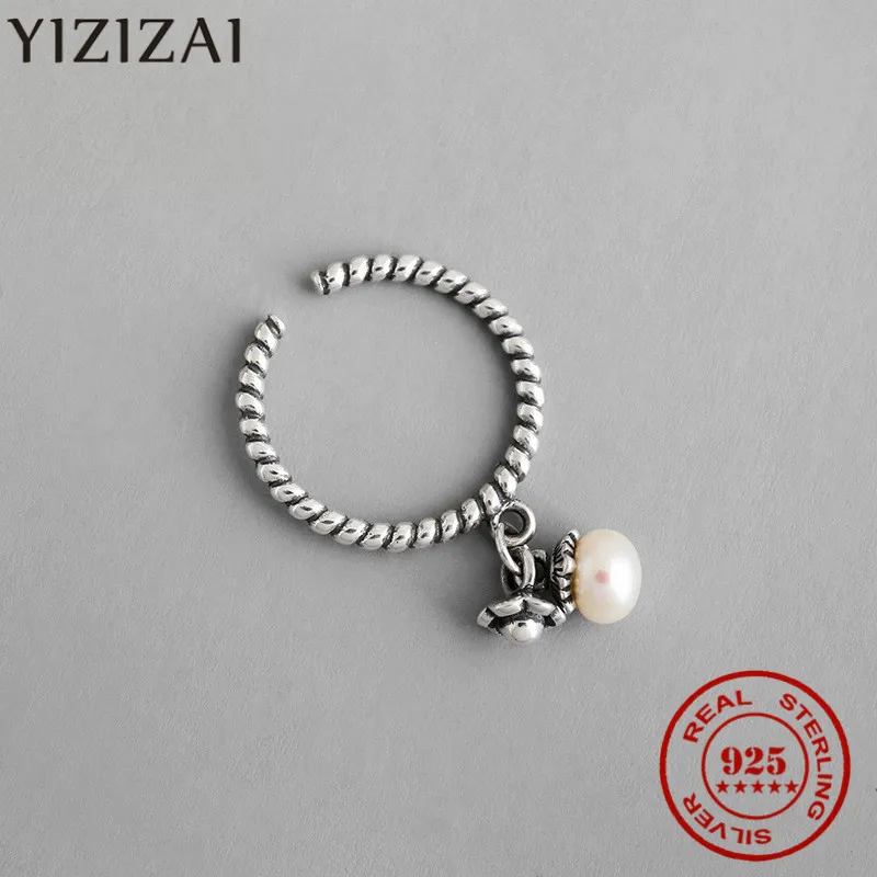 YIZIZAI Distressed Vintage Twist Natural Freshwater Pearl Opening Ring Sizable For Women 925 Sterling Silver Fine Jewelry Gift
YIZIZAI Distressed Vintage Twist Natural Freshwater Pearl Opening Ring Sizable For Women 925 Sterling Silver Fine Jewelry Gift