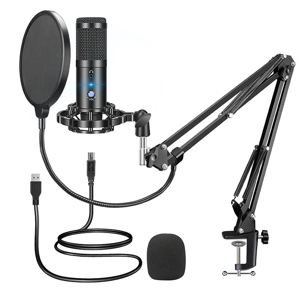 USB Microphone Gaming PC Condenser Microphone for Computer Karaoke Recording Studio for YouTube Streaming mic Stand Pop Filter
USB Microphone Gaming PC Condenser Microphone for Computer Karaoke Recording Studio for YouTube Streaming mic Stand Pop Filter