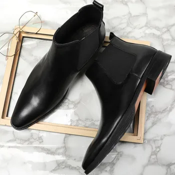 Brand Handmade Slip-on Genuine Leather Chelsea Boots Luxury Handcraft Casual Ankle Boots High Quality Mens Dress Boots 
Brand Handmade Slip-on Genuine Leather Chelsea Boots Luxury Handcraft Casual Ankle Boots High Quality Mens Dress Boots