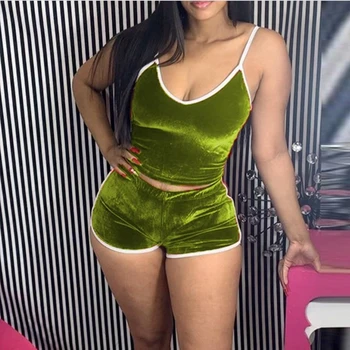 2PCS Sets Women Sexy Velvet Cropped Sleeveless Deep V neck Crop Tops High waist Elastic Underwear Pajama sets
2PCS Sets Women Sexy Velvet Cropped Sleeveless Deep V neck Crop Tops High waist Elastic Underwear Pajama sets