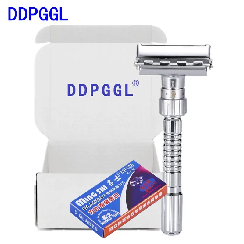 DDPGGL Men Double Shaver Razor Blade Adjustable Edge Razor Safety Razor Zinc Alloy Chrome Razors With 5 Replacement Blade
DDPGGL Men Double Shaver Razor Blade Adjustable Edge Razor Safety Razor Zinc Alloy Chrome Razors With 5 Replacement Blade