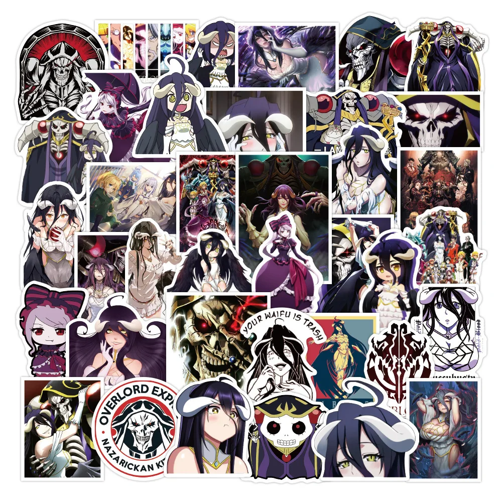 

10/30/50PCS Cartoon Anime OVERLORD Graffiti Sticker Water Cup Laptop Luggage Guitar Gift Toy PVC Waterproof Sticker Wholesale