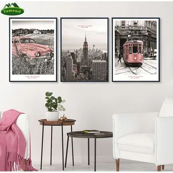 Vintage City Scene Pink Rail Transit Car New York Canvas Paintings Poster Print Wall Art Pictures Living Room Home Decoration
Vintage City Scene Pink Rail Transit Car New York Canvas Paintings Poster Print Wall Art Pictures Living Room Home Decoration