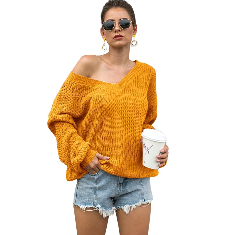 2020 New Products Autumn and Winter Ladies Off-shoulder Sweater Double V-neck Back Lace Sweater Woman Sweaters Lantern Sleeve
2020 New Products Autumn and Winter Ladies Off-shoulder Sweater Double V-neck Back Lace Sweater Woman Sweaters Lantern Sleeve
