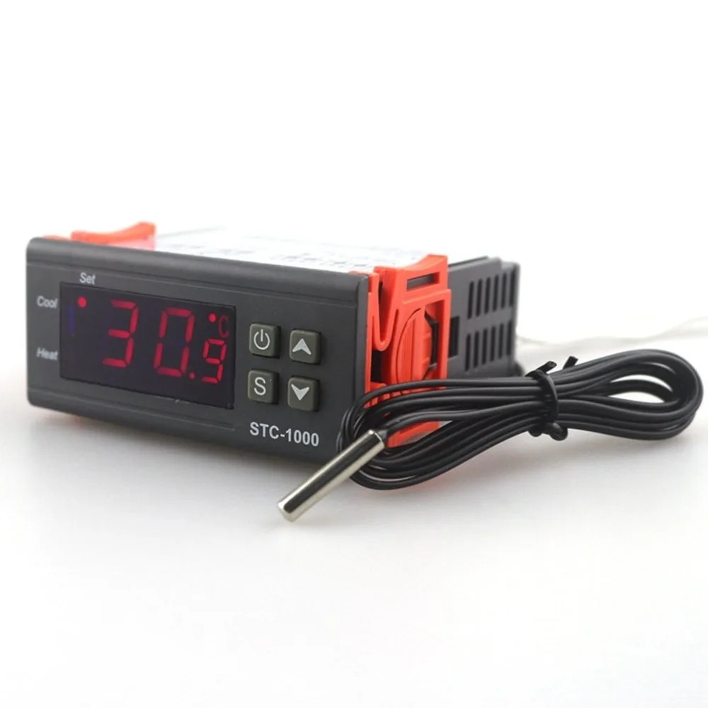 STC-1000 Digital Thermostat Incubator Temperature Controller Two Relay Output LED 110V 220V 12V 24V 10A Heat Cool
STC-1000 Digital Thermostat Incubator Temperature Controller Two Relay Output LED 110V 220V 12V 24V 10A Heat Cool