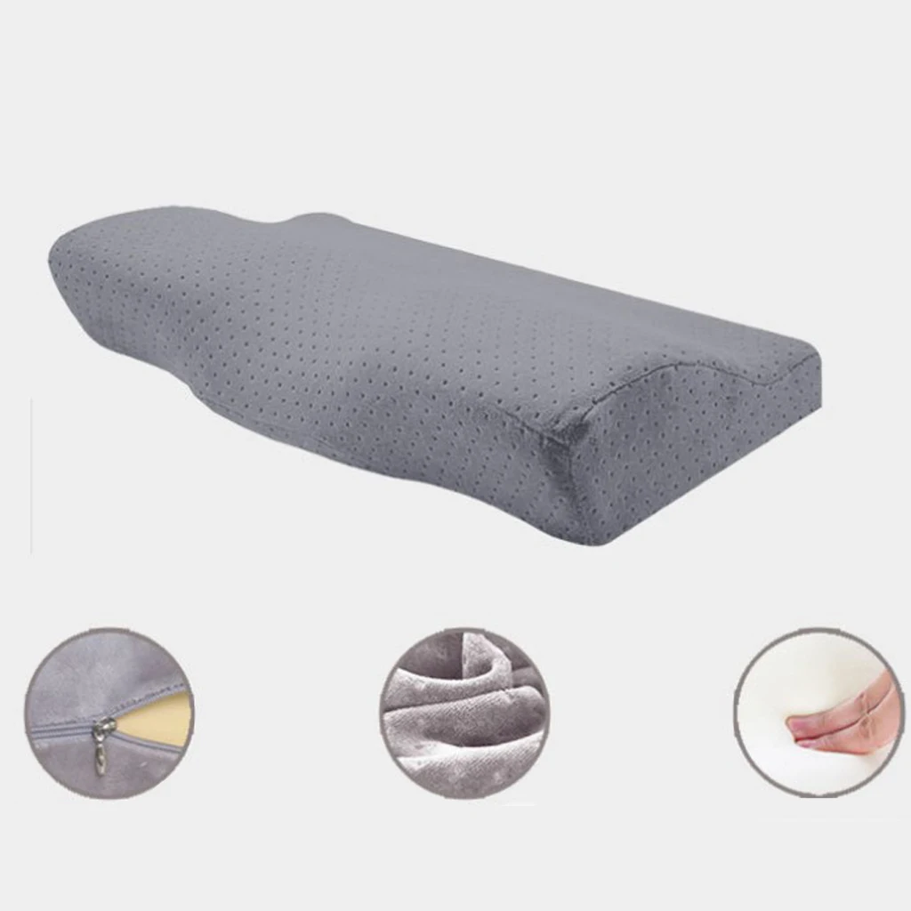 2Pcs Velvet Cover Memory Foam Neck Pillow Sleep Rest Relief Bed Pillow for Home Office Travel 2Pcs Velvet Cover Memory Foam Neck Pillow Sleep Rest Relief Bed Pillow for Home Office Travel