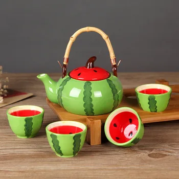 Ceramic Teapot Kettles Tea Cup Fruit Watermelon Tea Set Drinkware Set (One Kettle Four Cups) (No Tray)
Ceramic Teapot Kettles Tea Cup Fruit Watermelon Tea Set Drinkware Set (One Kettle Four Cups) (No Tray)