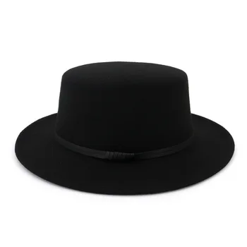 56-58cm Unisex Bowler Flat Brim Fedora Hats Summer Spring Wool Felt Top Jazz Hats For Travel
56-58cm Unisex Bowler Flat Brim Fedora Hats Summer Spring Wool Felt Top Jazz Hats For Travel