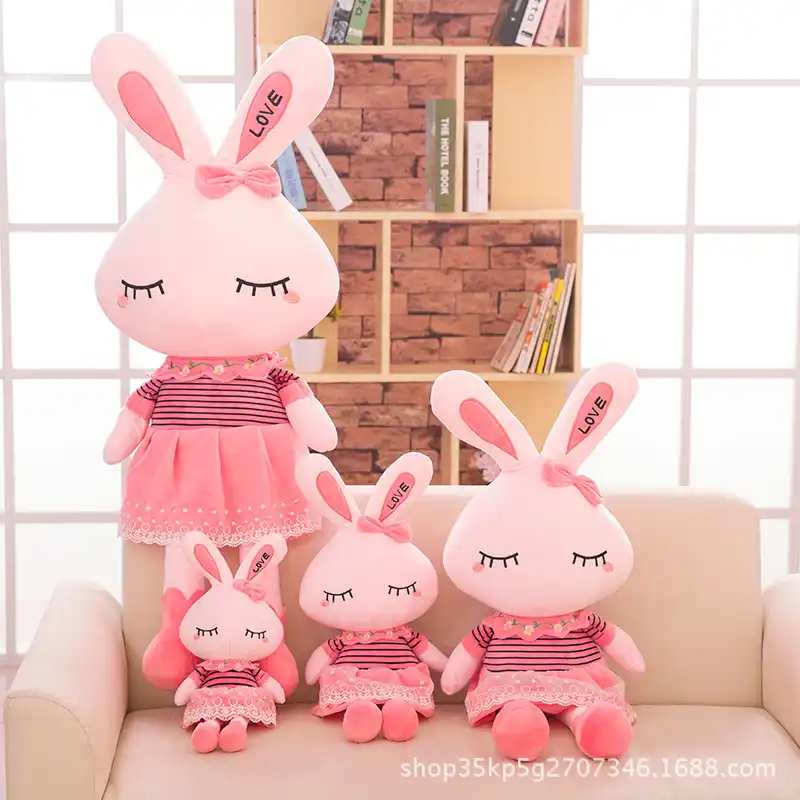 zhu tu love pink rabbit plush toy doll marriage birthday gift