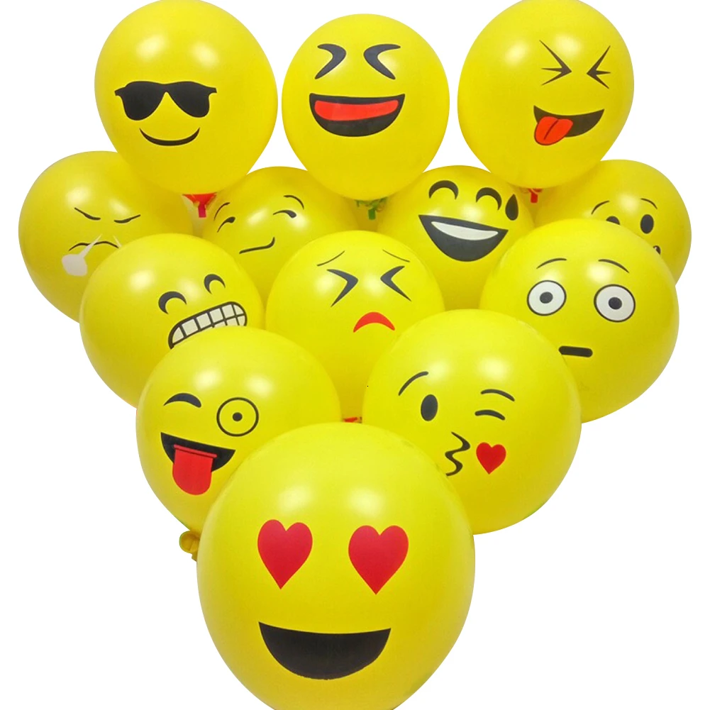 

10Pcs Random Emoticon Latex Balloon Emoji Balloons Smiley Face Expression Round Holiday Decoration Party Wedding Decor Ballon
