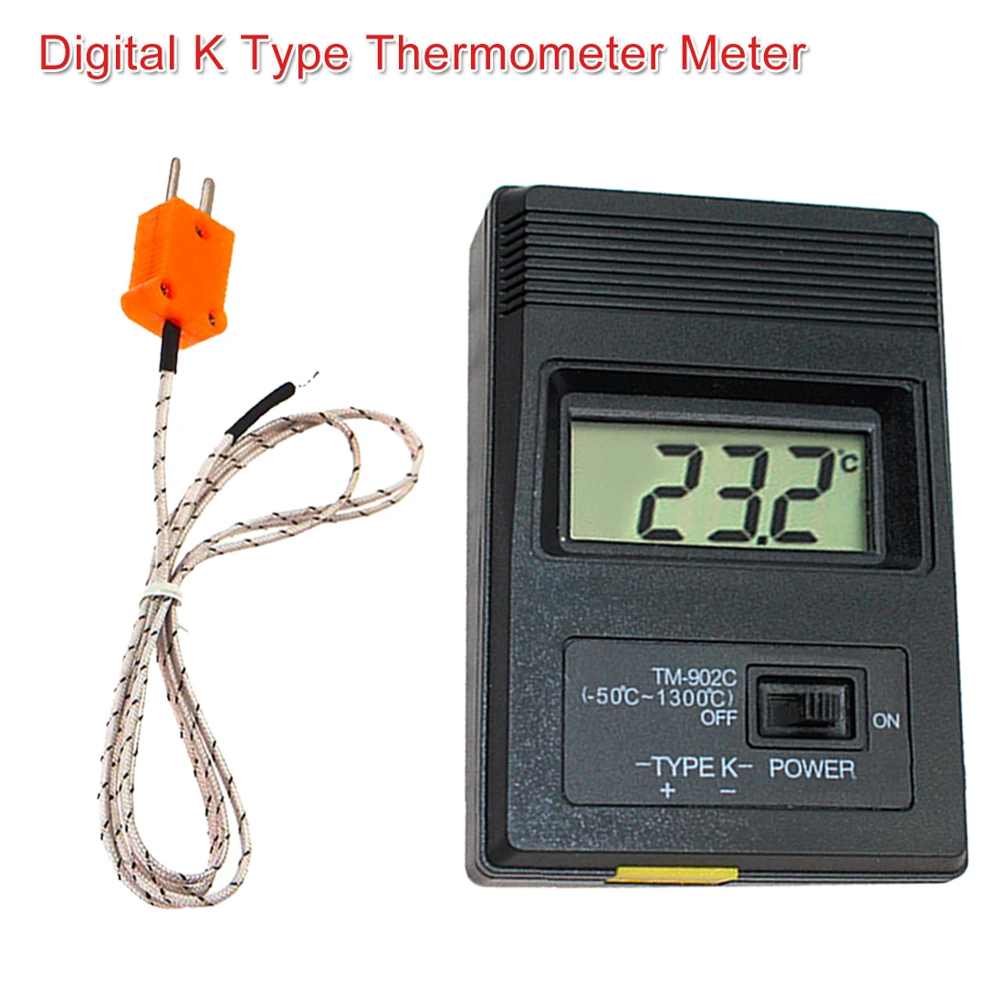 Цифровой термометр TM902C измеритель температуры с иглой и щупом для
