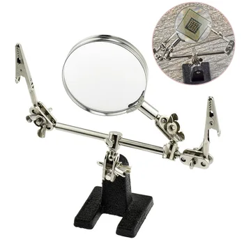 Soldering Tool Adjustable Portable 5X Magnifier with 2 Hand Soldering Iron Stand Holder Station for Jeweler Electrician Hobbyist
Soldering Tool Adjustable Portable 5X Magnifier with 2 Hand Soldering Iron Stand Holder Station for Jeweler Electrician Hobbyist