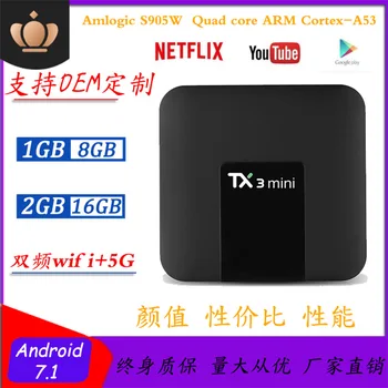 TX3mini Android Android7.1 Network Set-top Box S905W TV Box tvbox Dual Band WiFi + Bluetooth
TX3mini Android Android7.1 Network Set-top Box S905W TV Box tvbox Dual Band WiFi + Bluetooth