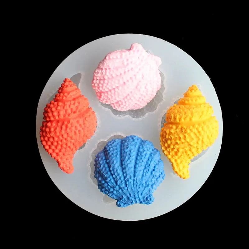 

3D Conch Shell Cake Silicone Mold Biscuits Chocolate Fondant Molds Embossed Pastry Mould DIY Kitchen Baking Tools