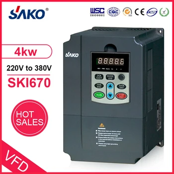 Sako SKI670 4KW VFD Input 220V 1ph to Output 380V 3ph Variable Frequency Inverter for Motor Speed Control
Sako SKI670 4KW VFD Input 220V 1ph to Output 380V 3ph Variable Frequency Inverter for Motor Speed Control