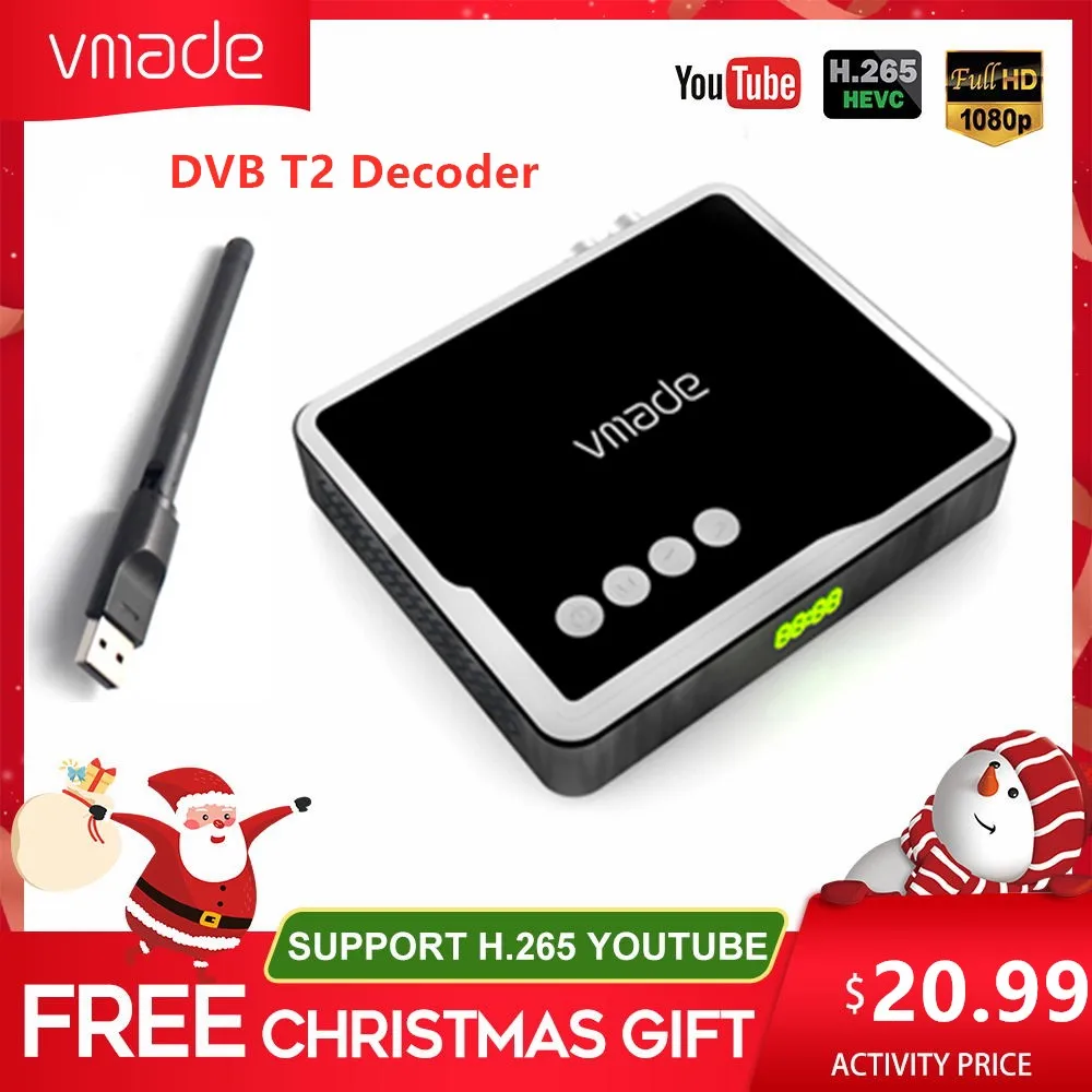 DVB T2 ТВ Декодер H.265 HEVC телеприставка Full HD 1080p поддержка YouTube цифровой наземный T3