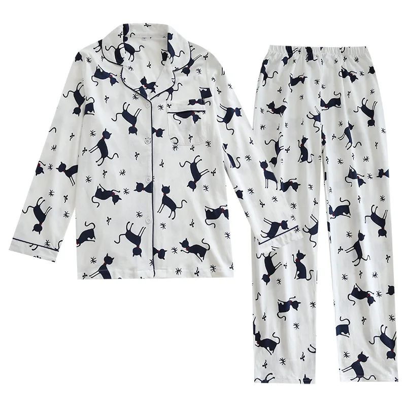 KISBINI Cat Printed Pajamas Set For Women Autumn Spring Long Style Pure Cotton Female Sleepwear Soft Women Homwear Pyjamas Set
KISBINI Cat Printed Pajamas Set For Women Autumn Spring Long Style Pure Cotton Female Sleepwear Soft Women Homwear Pyjamas Set