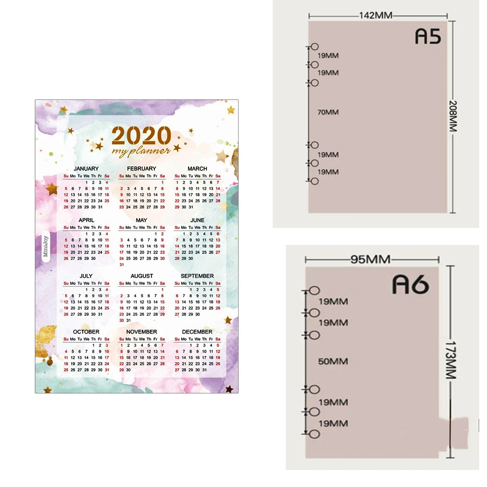 calendar 2020 Sheets A6 A5 6 hole loose Spiral Notebook for core inner Notebook Planner refills agenda 2020 home office supplies
calendar 2020 Sheets A6 A5 6 hole loose Spiral Notebook for core inner Notebook Planner refills agenda 2020 home office supplies