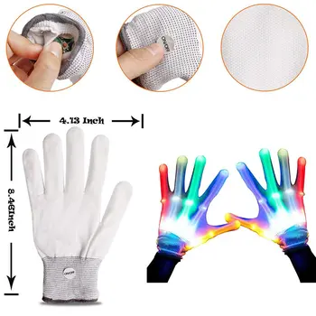 Hot LED Flashing Gloves Novelty Cool Fun Toys Glowing Festival Party New Super Bright Rainbow Lighting Stage Decor Gloves 
Hot LED Flashing Gloves Novelty Cool Fun Toys Glowing Festival Party New Super Bright Rainbow Lighting Stage Decor Gloves