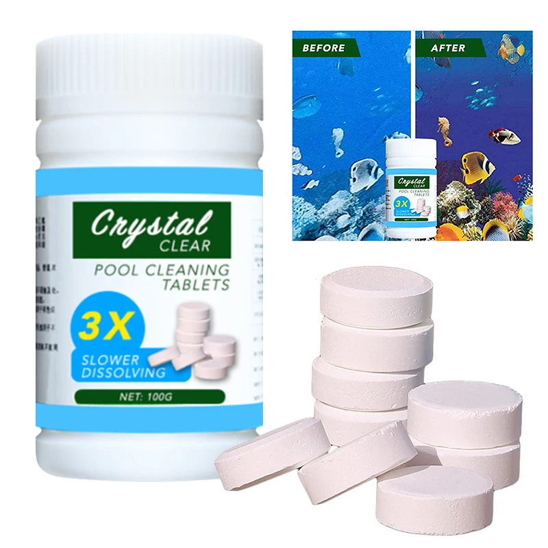 1 Bottle 100g Swimming Pool Cleaning Tablet Effervescent Disinfectant Chlorine Tablets Cleaner Tub Purifier Against Bacteria | Мать и