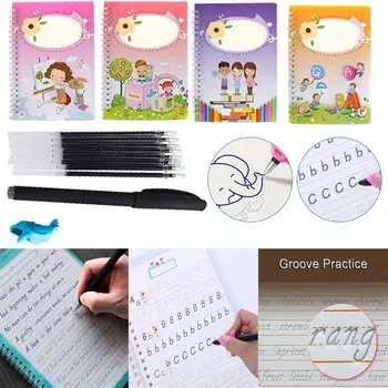 4 Handwriting Copybooks With 1 Disappearing Ink Pen For Calligraphy Books For Kids Word Children's Book Handwriting 
4 Handwriting Copybooks With 1 Disappearing Ink Pen For Calligraphy Books For Kids Word Children's Book Handwriting